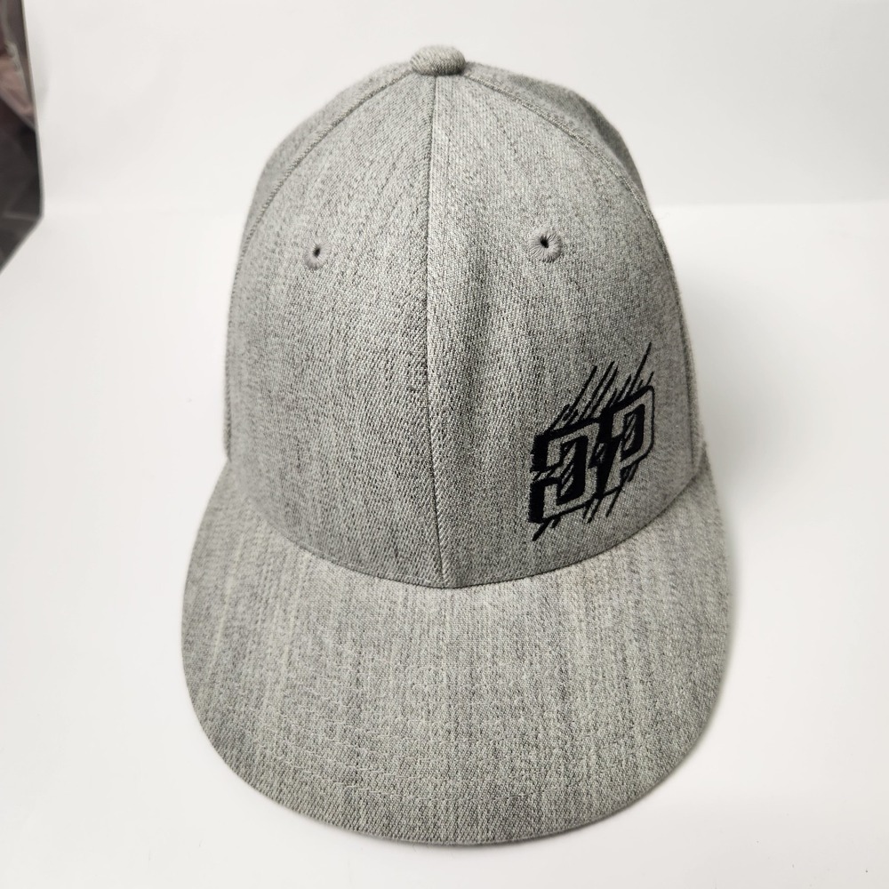 DP Hat Cap Fitted Mens 7 1/4-7 5/8 Gray Embroidered Logo Wool Blend Streetwear‎